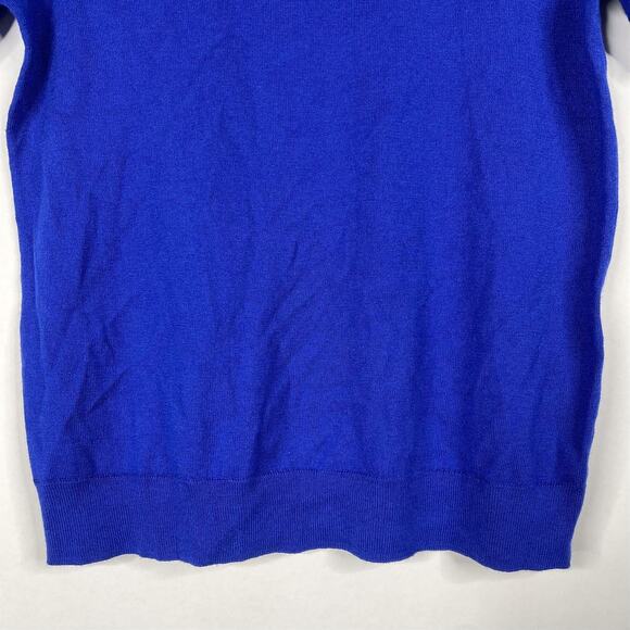 2/$30 Kate Spade Silk Cashmere Blend Tasseled Sweater Cobalt Short Sleeve #7002 - Picture 8 of 16